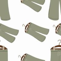 Seamless pattern pants hanging on a hanger vector