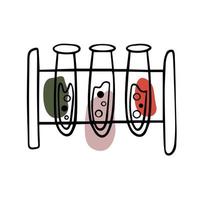 Doodle set of chemical test tubes vector