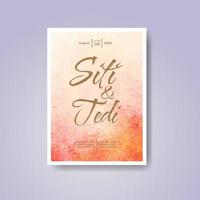 Wedding invitation with abstract watercolor background vector