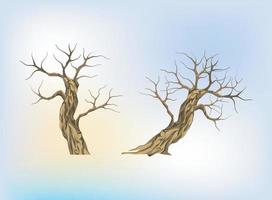 drought and dead trees vector illustrations