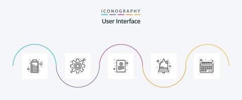 paquete de iconos de la línea 5 de la interfaz de usuario que incluye . calendario. recibo. calendario. sonar vector