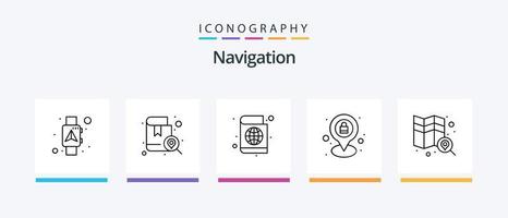 Navigation Line 5 Icon Pack Including . marker. direction. location. location. Creative Icons Design vector