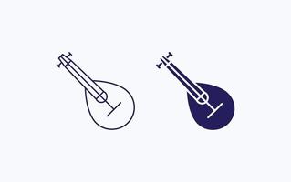 Lute instrument illustration icon