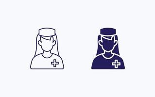 Lady nurse illustration icon vector