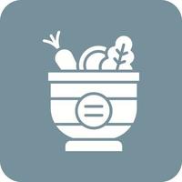 Salad Glyph Round Corner Background Icon vector