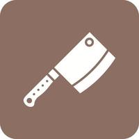 Cleaver Glyph Round Corner Background Icon vector