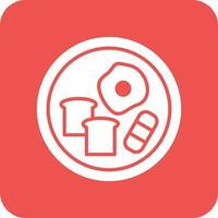 Breakfast Glyph Round Corner Background Icon vector