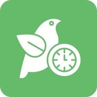 Early Bird Glyph Round Corner Background Icon vector