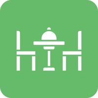 Dinner Table Glyph Round Corner Background Icon vector