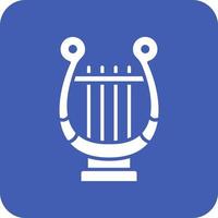 Lyre Glyph Round Corner Background Icon vector
