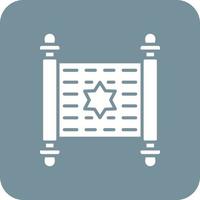 Torah Glyph Round Corner Background Icon vector