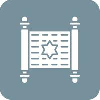 Torah Glyph Round Corner Background Icon vector