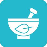 Mortar Glyph Round Corner Background Icon vector