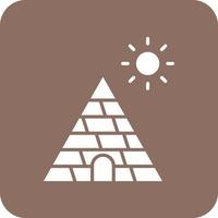 Pyramid Glyph Round Corner Background Icon vector