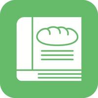 Recipe Book Glyph Round Corner Background Icon vector