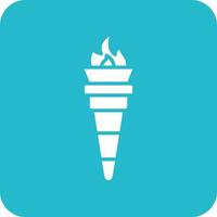 Torch Glyph Round Corner Background Icon vector