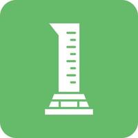 Graduated Cylinder Glyph Round Corner Background Icon vector