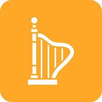 Harp Glyph Round Corner Background Icon vector