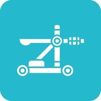 Catapult Glyph Round Corner Background Icon vector