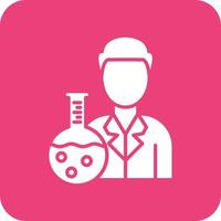 Chemist Glyph Round Corner Background Icon vector