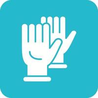 Gloves Glyph Round Corner Background Icon vector