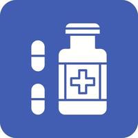 Pills Glyph Round Corner Background Icon vector
