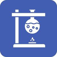 Bunsen Burner Glyph Round Corner Background Icon vector