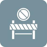 Restricted Area Glyph Round Corner Background Icon vector