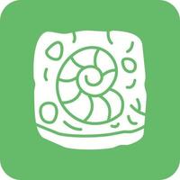 Fossil Glyph Round Corner Background Icon vector