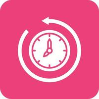 Return to the Past Glyph Round Corner Background Icon vector