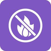 No Fire Glyph Round Corner Background Icon vector