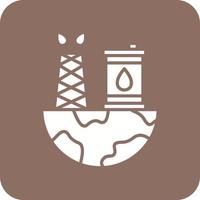 Oil Exploration Glyph Round Corner Background Icon vector