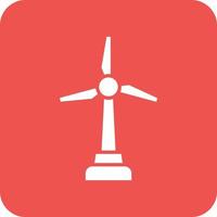 Wind Power Glyph Round Corner Background Icon vector