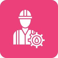 Engineer Glyph Round Corner Background Icon vector