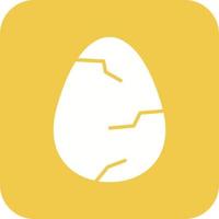 Cracked Egg Glyph Round Corner Background Icon vector