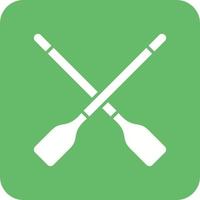 Rowing Glyph Round Corner Background Icon vector