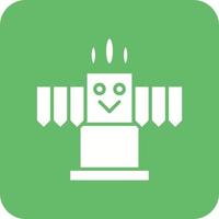 Native American Glyph Round Corner Background Icon vector