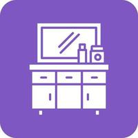 Table Glyph Round Corner Background Icon vector