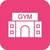 Gym Glyph Round Corner Background Icon vector