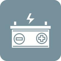 Battery Glyph Round Corner Background Icon vector