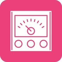 Voltage Indicator Glyph Round Corner Background Icon vector