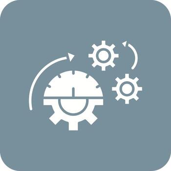 icono de fondo de esquina redonda de glifo de configuración de ingeniería vector