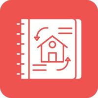 Engineering Sketch Glyph Round Corner Background Icon vector