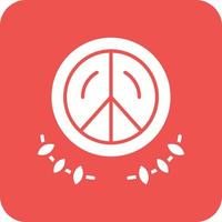 Peace Glyph Round Corner Background Icon vector