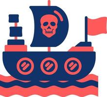 Pirates Ship Creative Icon Design vector