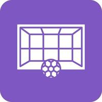 Football Goal Glyph Round Corner Background Icon vector