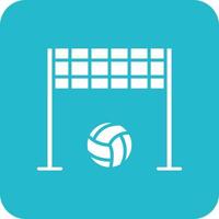 Volleyball Net Glyph Round Corner Background Icon vector