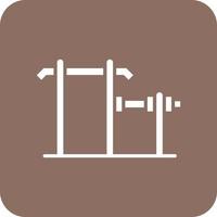 Gym Hand Bar Glyph Round Corner Background Icon vector
