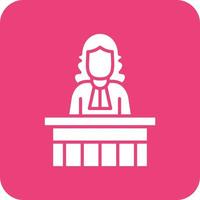 Magistrate Glyph Round Corner Background Icon vector