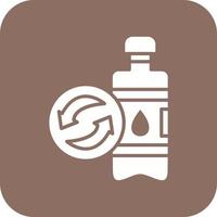 Reusable Bottle Glyph Round Corner Background Icon vector